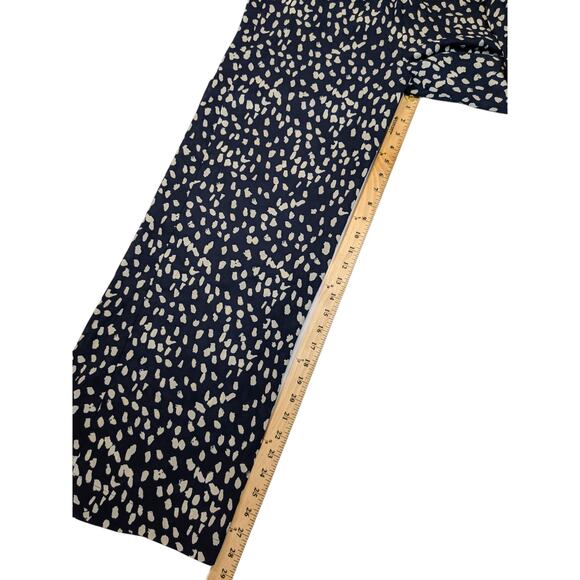 Lulu’s Spotted You Navy Blue Leopard Print Paperbag Waist Pants Women’s Medium - Picture 9 of 11